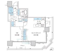 パークシティ柏の葉キャンパスザ・ゲートタワーウエスト 1LDKの間取図画像