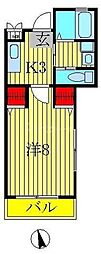 Aレガート我孫子 1Kの間取図画像