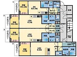 メゾン・ドゥ・アッシュ柏の葉 1DKの間取図画像