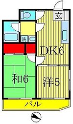 ローズビクトリー 2DKの間取図画像
