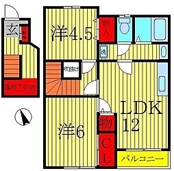 ケン・コーポラス 2LDKの間取図画像