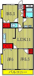 メゾンラポーム2 3LDKの間取図画像