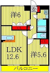 ラディッシュ4 2LDKの間取図画像
