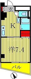 オークヒルズ 1Kの間取図画像