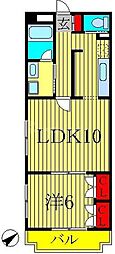 プレステージヤツ 1LDKの間取図画像