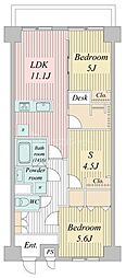 TQレジデンス柏 2SLDKの間取図画像