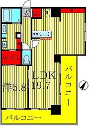VESTA 1LDKの間取図画像