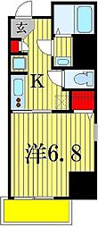 ラフィネ柏 1Kの間取図画像