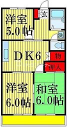 第一サンパレス 3DKの間取図画像