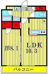 ルレーブ南柏 1LDKの間取図画像
