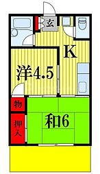 キャピタルハイツニワ 2Kの間取図画像