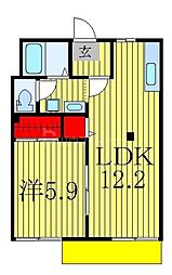 コーポ鈴 1LDKの間取図画像