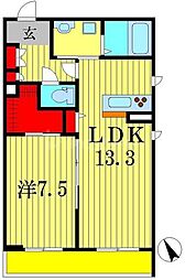 フォレスト柏中央 1LDKの間取図画像