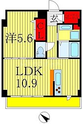 ダイヤモンドクレスト柏 1LDKの間取図画像