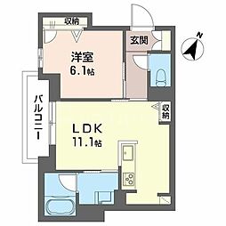 フォーチュネラ 1LDKの間取図画像