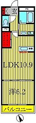 アビタシオン柏の葉 1LDKの間取図画像