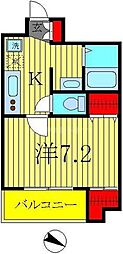 エスフォート柏 1Kの間取図画像