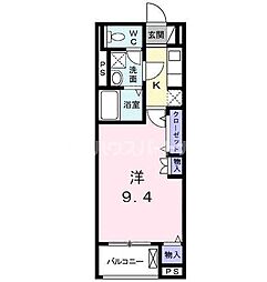 エレガントカーサ3 1Kの間取図画像