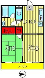 ハイツ坂 2DKの間取図画像