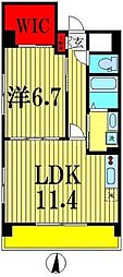 田中ハイツ 1LDKの間取図画像