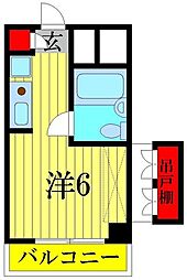 紫屋ビル ワンルームの間取図画像