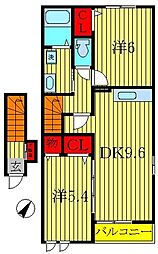 サンフラウア5 2DKの間取図画像