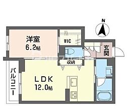 シェーンヴィラ楓 1LDKの間取図画像