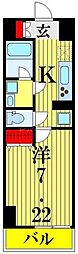 モアナレジデンス 1Kの間取図画像