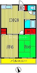 アネックス鈴木 2DKの間取図画像