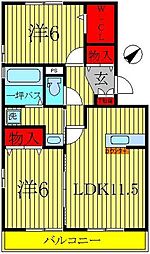 カシータ1 2LDKの間取図画像
