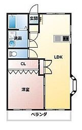 ダイヤヴィレッヂ 3階1LDKの間取り