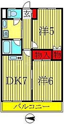 エクレール白金 4階2DKの間取り