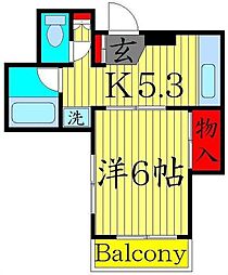 本郷ビル 3階1DKの間取り