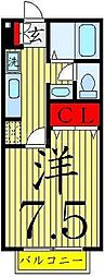 グレイスコート 1階1Kの間取り