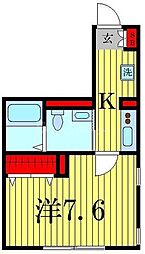 エスポワール 1Kの間取図画像