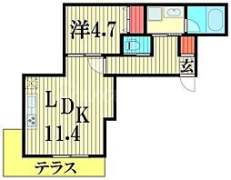 Kalanchoe 1LDKの間取図画像