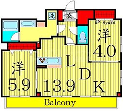 GRANPASEO北綾瀬駅前 2LDKの間取図画像