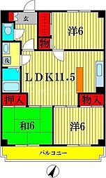 ウィル・モトキ 3LDKの間取図画像