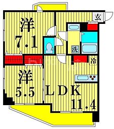 クレストコート綾瀬 2LDKの間取図画像
