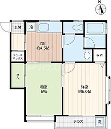 グリーンコーポ西綾瀬 2Kの間取図画像
