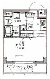 GENOVIA六町 1Kの間取図画像