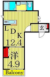 メゾンソレイユ 1LDKの間取図画像
