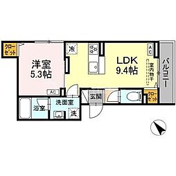 セレスティア堀切II 1LDKの間取図画像