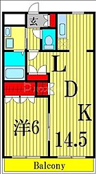サンヴィラージュ 1LDKの間取図画像