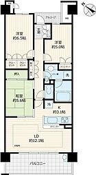 リライズガーデン西新井スカイレジデンス 3LDKの間取図画像