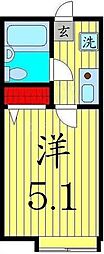 リーベル綾瀬A 1Kの間取図画像
