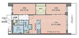 プレジオ北綾瀬ASIAN 2LDKの間取図画像