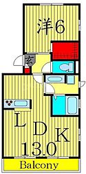 シトロンフレア2 1LDKの間取図画像