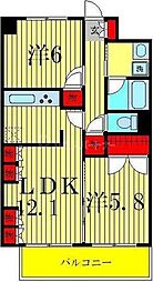 エスペランス・ヤマダ 2LDKの間取図画像
