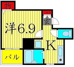 ルーエ21 1Kの間取図画像